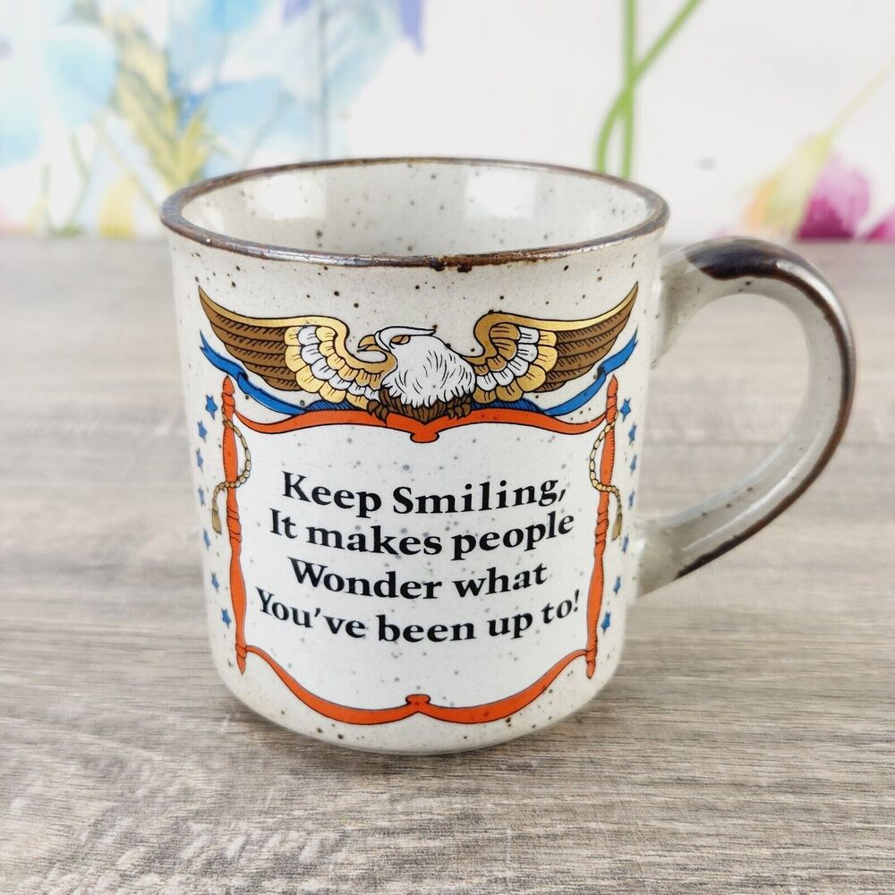 Keep Smiling it Makes People Wonder What You've Been Up To Stoneware Coffee Mug